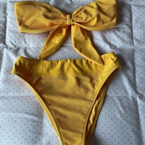 Yellow high rise bikini